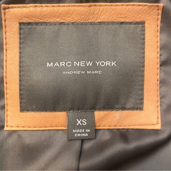 MARC New York by Andrew Marc Felix Leather Jacket size XS color whiskey/brown - Picture 5 of 15